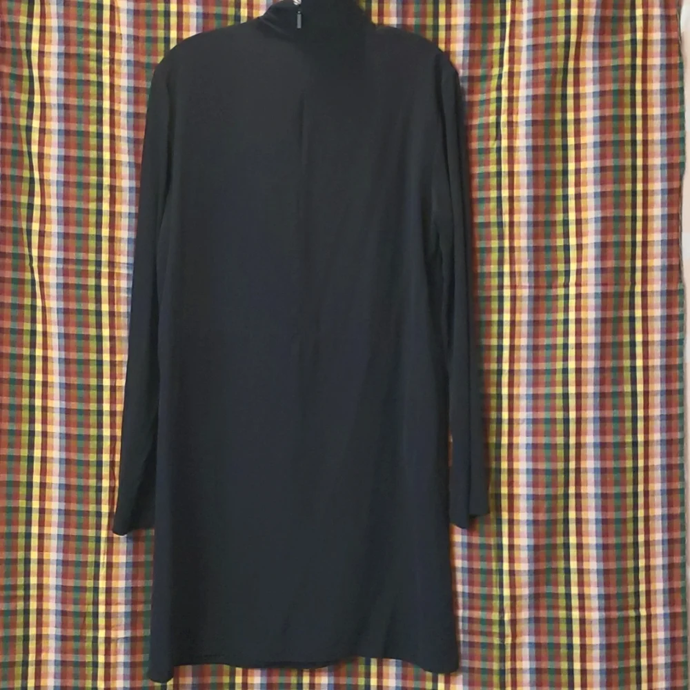 Tibi Navy Silk Tie Neck Dress Sz 10 - Picture 5 of 6